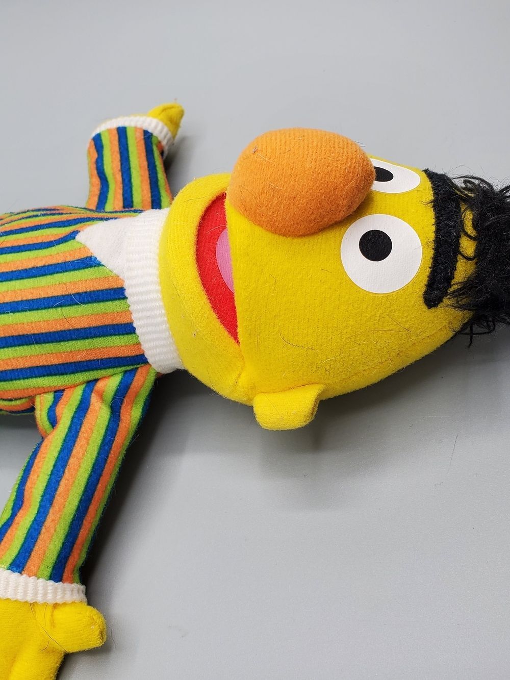 Vintage Sesame Street | Bert Plush Doll | Rainbow Striped Outfit | OS